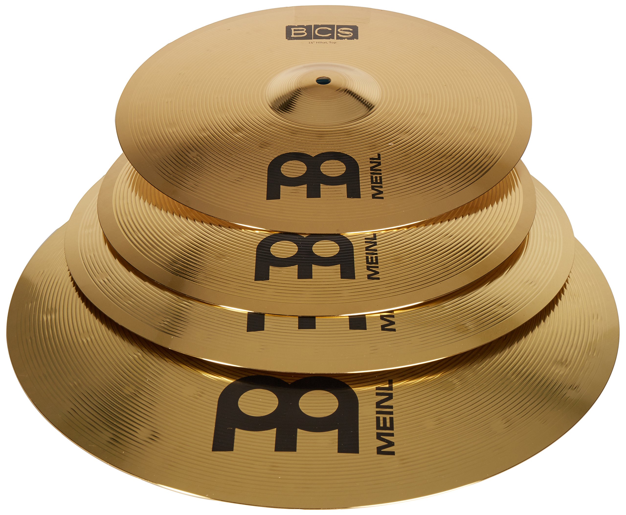 Meinl Cymbals Super Set Box Pack with 14” Hihats, 20” Ride, 16” Crash, 18” Crash– BCS Traditional Finish Brass – Made In Germany